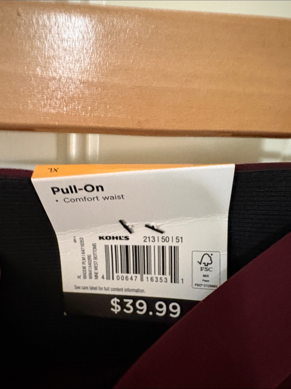 NWT Nine West Cropped Pull-On Pants in Deep Burgundy - Picture 6 of 12